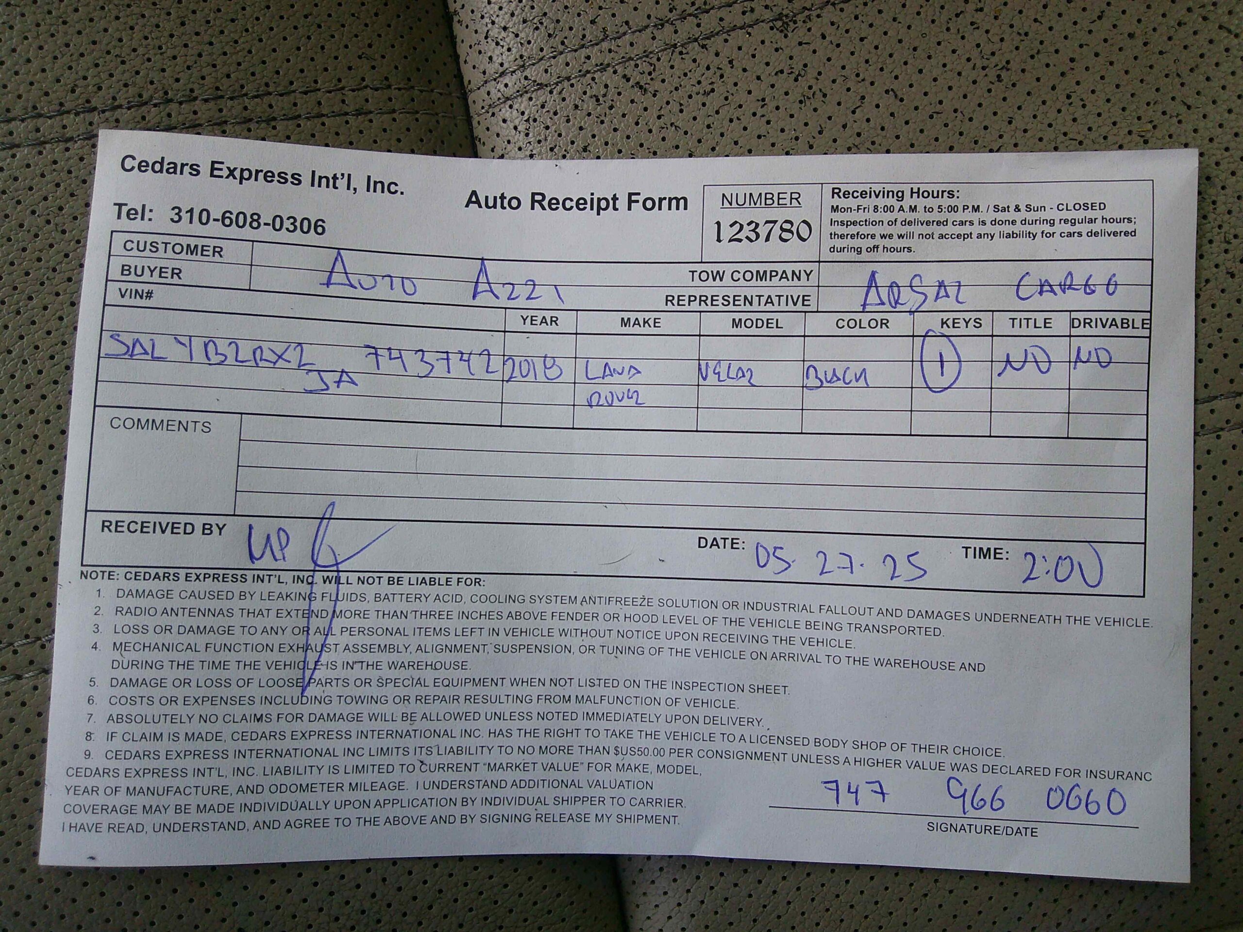 Range Rover Recipt Auto Azzi » 2018 LAND ROVER RANGE ROVER VELAR P250 S